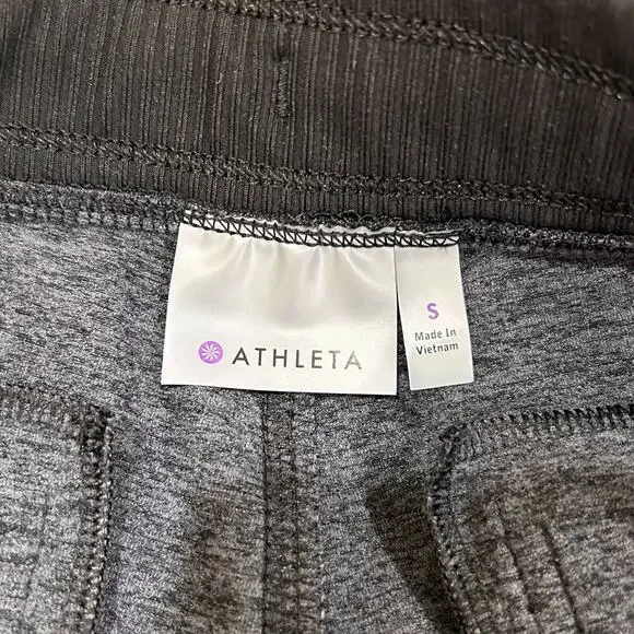 Athleta Gray Heather Jogger Sweatpants Zippered Pockets - Picture 6 of 8